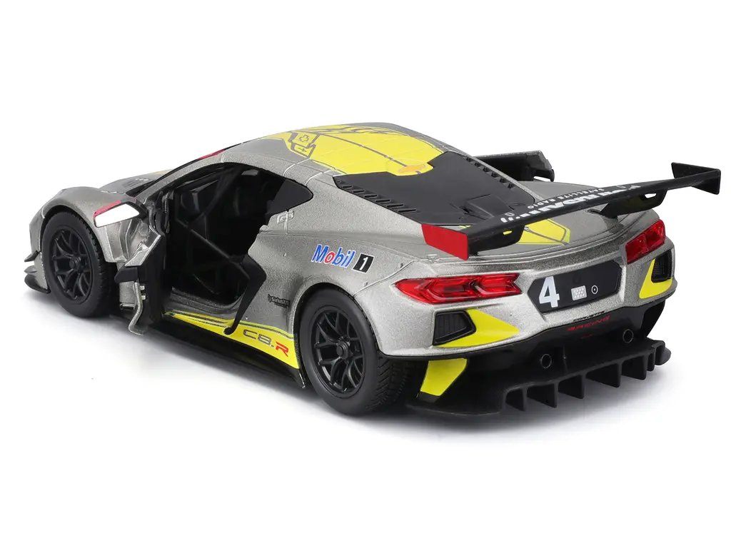 2020 Chevrolet Corvette C8.R #4 Silver Metallic Diecast Model 1/24 by Bburago – Race Series Collectible