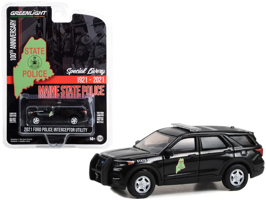 2021 Ford Police Interceptor Utility Diecast – Maine State Police 100th Anniversary Edition by Greenlight