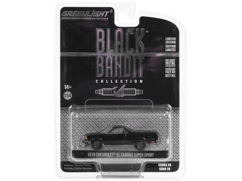1978 Chevrolet El Camino Super Sport Black Bandit 1/64 Diecast Model by Greenlight
