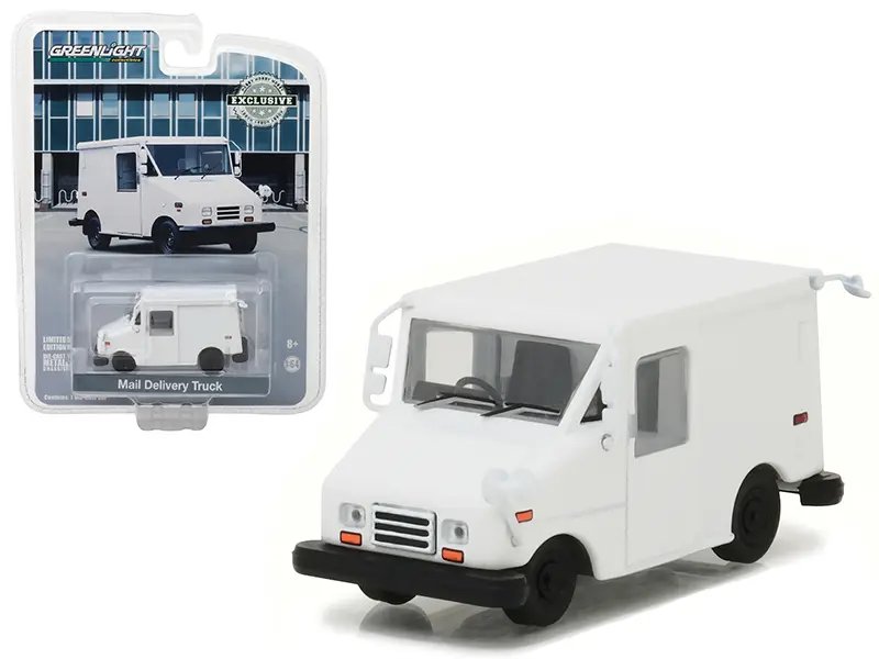 Exclusive 1/64 Diecast LLV Mail Truck Model by Greenlight – Plain White Collectible