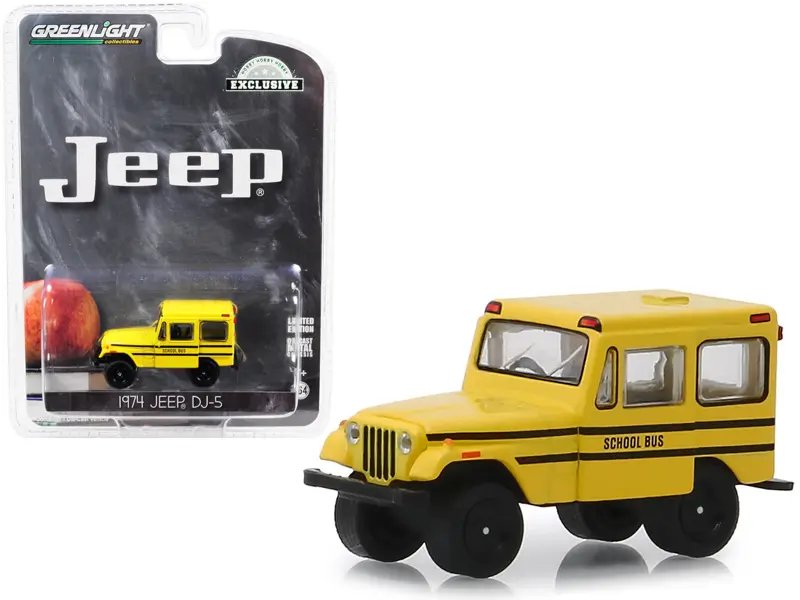 Diecast Model Cars wholesale toys dropshipper drop shipping 1974 Jeep DJ-5 School Bus Yellow Hobby Exclusive 1/64 Greenlight 30065 drop shipping wholesale drop ship drop shipper dropship dropshipping toys dropshipper diecast drop shipper dropshippers 1974 Jeep DJ-5 School Bus Yellow 1/64 Diecast Model by Greenlight - Hobby Exclusive Collectible