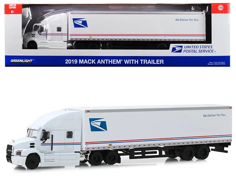 2019 Mack Anthem USPS Diecast Model 1/64 by Greenlight – Collectible 18 Wheeler