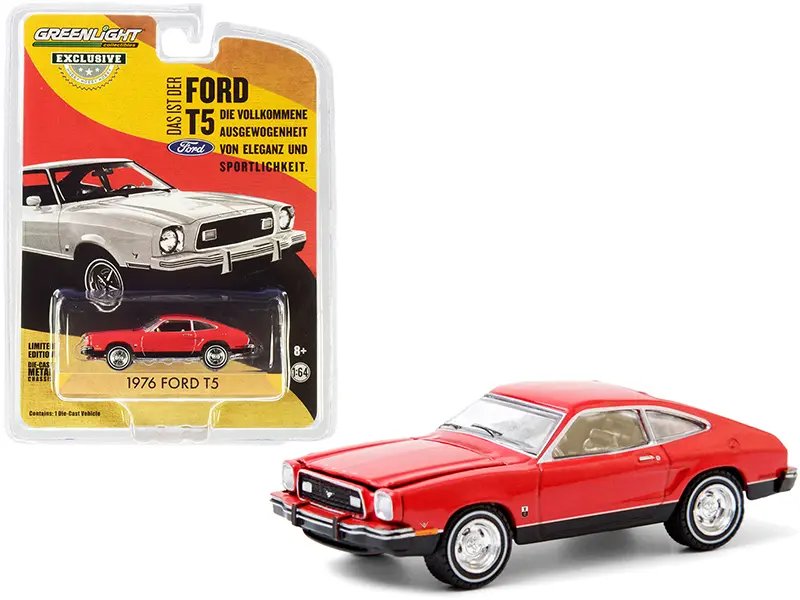 1976 Ford T5 Vermilion Red & Black 1/64 Diecast Model by Greenlight – Hobby Exclusive