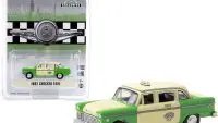 1982 Checker Taxi Diecast Model 1/64 - Green & Yellow Chicago Exclusive by Greenlight