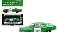 1973 AMC Matador Fare-Master Taxi 1/64 Diecast Model Car by Greenlight - Hobby Exclusive Green & White Matador Cab
