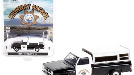 1987 Chevrolet C-10 CHP Black & White 1/64 Diecast Model Car by Greenlight – Hobby Exclusive