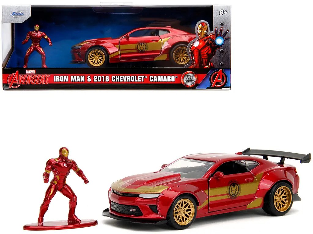 2016 Chevrolet Camaro Red Metallic & Iron Man Diecast - Avengers Hollywood Rides 1/32 by Jada 4 2016 Chevrolet Camaro Red Metallic & Iron Man Diecast - Avengers Hollywood Rides 1/32 by Jada - Image 4
