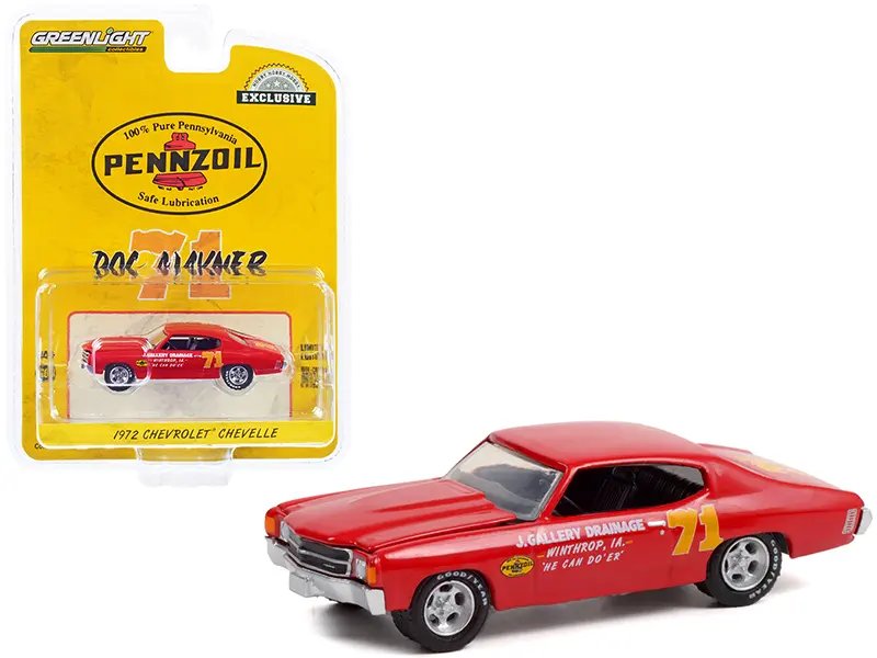 1972 Chevrolet Chevelle #71 Pennzoil Doc Mayner 1/64 Diecast Model Car by Greenlight – Hobby Exclusive