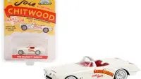 1958 Chevrolet Corvette Convertible Diecast Model 1/64 - White/Red Joie Chitwood Thrill Show by Greenlight