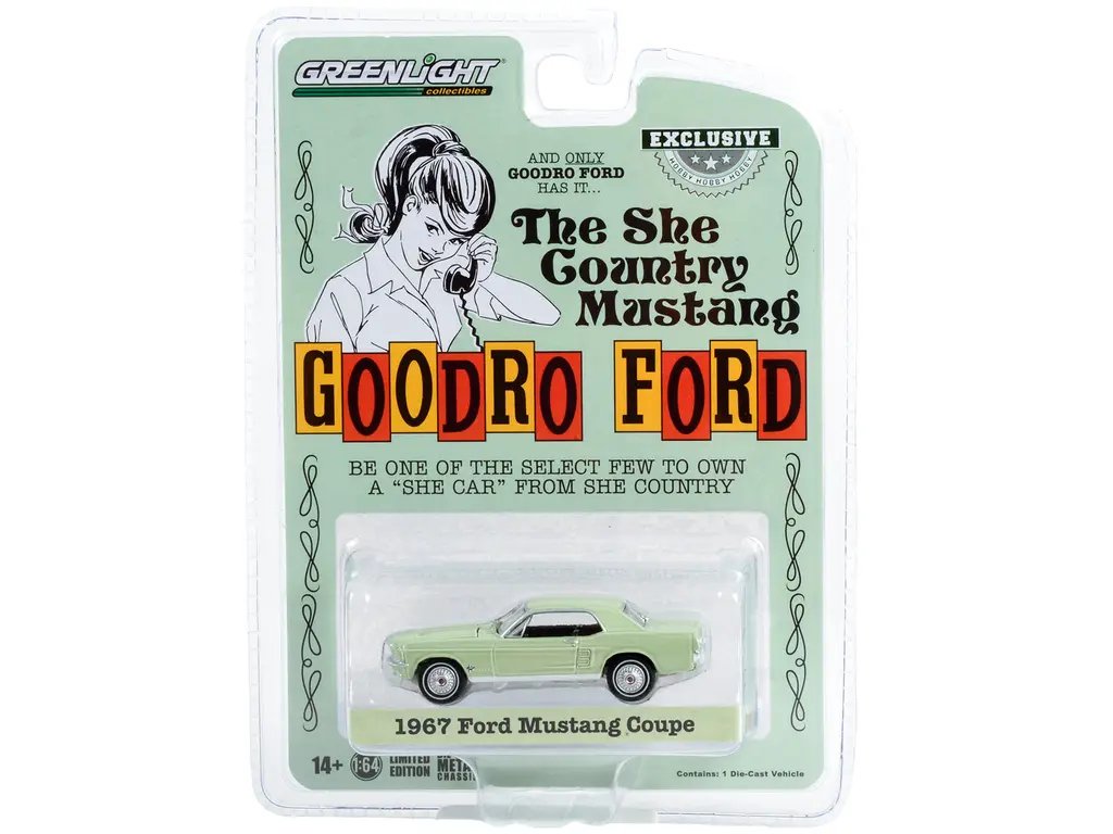 1967 Ford Mustang Limelite Green She Country Special 1/64 Diecast by Greenlight