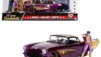 1957 Chevrolet Corvette Purple with Batgirl Diecast - DC Comics Bombshells 1/24 Model by Jada