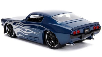 1971 Chevrolet Camaro SS Diecast Model - Blue with Silver Flames, Bigtime Muscle 1/24 by Jada
