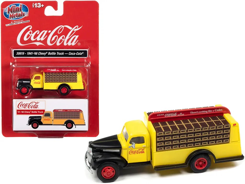 1941-1946 Chevrolet Coca-Cola Delivery Truck 1/87 HO Scale Model - Yellow & Black 1 1941-1946 Chevrolet Coca-Cola Delivery Truck 1/87 HO Scale Model - Yellow & Black