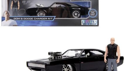 Buy Dodge Charger R/T Black with Dom Diecast Figurine - Fast & Furious Collectible
