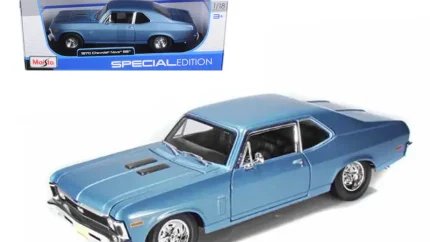1970 Chevrolet Nova SS Coupe Blue Metallic 1/18 Diecast Model Car by Maisto - Collectible Classic
