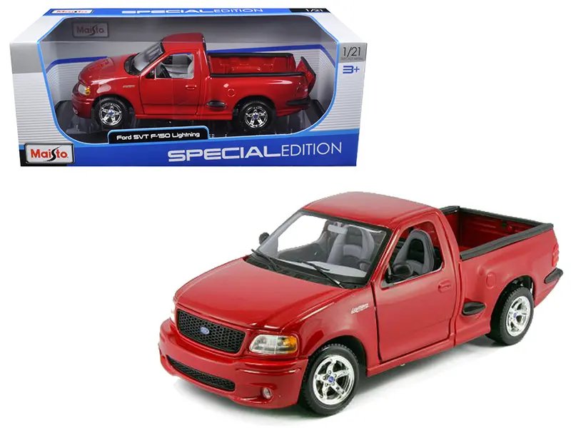 Ford SVT F-150 Lightning Red 1/21 Diecast Model Truck by Maisto – Collectible Pickup