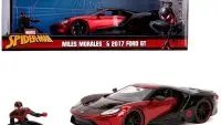2017 Ford GT with Spider-Man Miles Morales Diecast Figurine - Marvel Series 1/24 Model by Jada