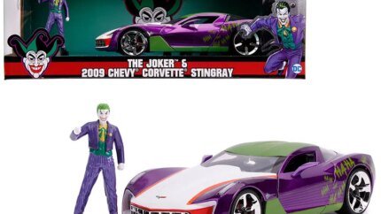 2009 Chevrolet Corvette Stingray with Joker Figurine - DC Comics 1/24 Diecast Model by Jada