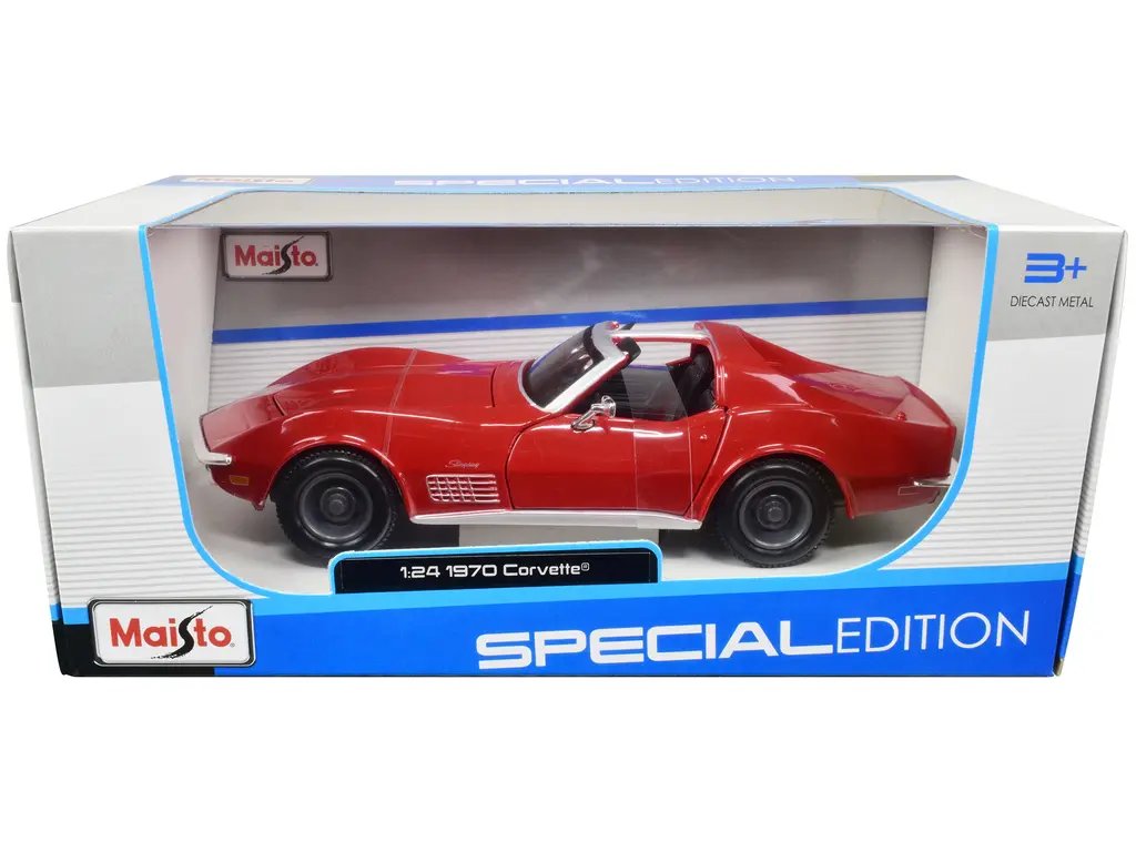 Vintage 1970 Chevrolet Corvette Convertible Red 1/24 Diecast Model by Maisto