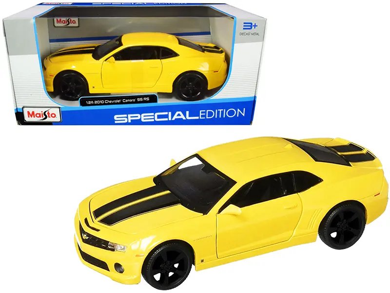 2010 Chevrolet Camaro RS SS Yellow Diecast Model 1/24 by Maisto – Black Wheels