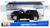 Mini Cooper Matt Black with White Top 1/24 Diecast Model Car by Maisto - Collectible Perfection