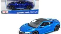 2018 Acura NSX Blue Diecast Model 1/24 by Maisto – Collectible Car with Black Top