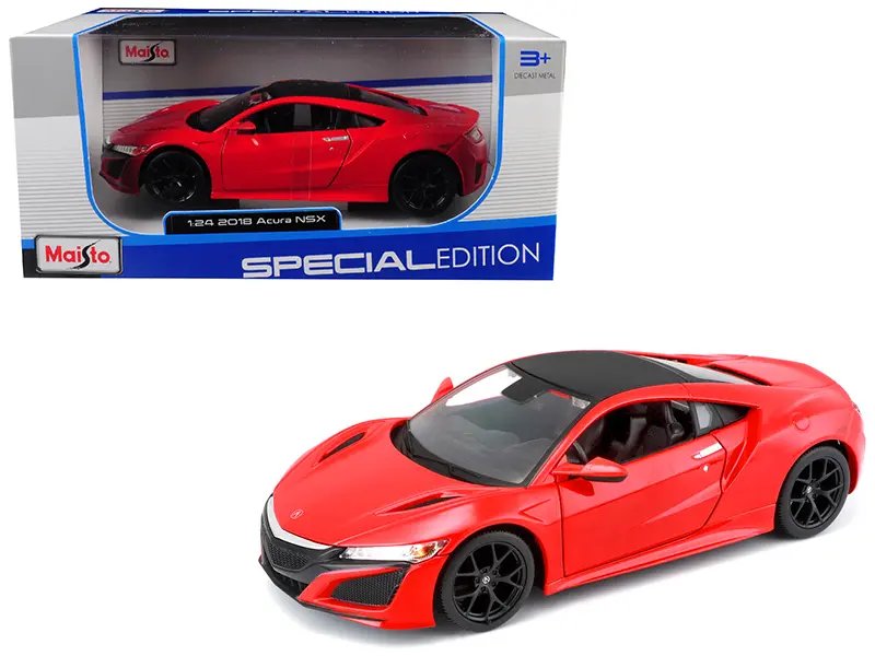 2018 Acura NSX Red with Black Top 1/24 Diecast Model Car by Maisto – Perfect Collector’s Item