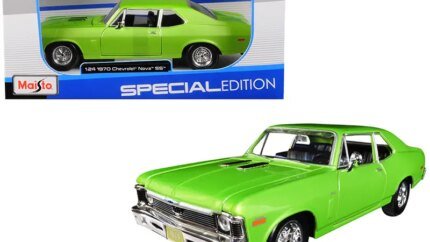 1970 Chevrolet Nova SS Metallic Green 1/24 Diecast Model Car by Maisto - Classic Collectible