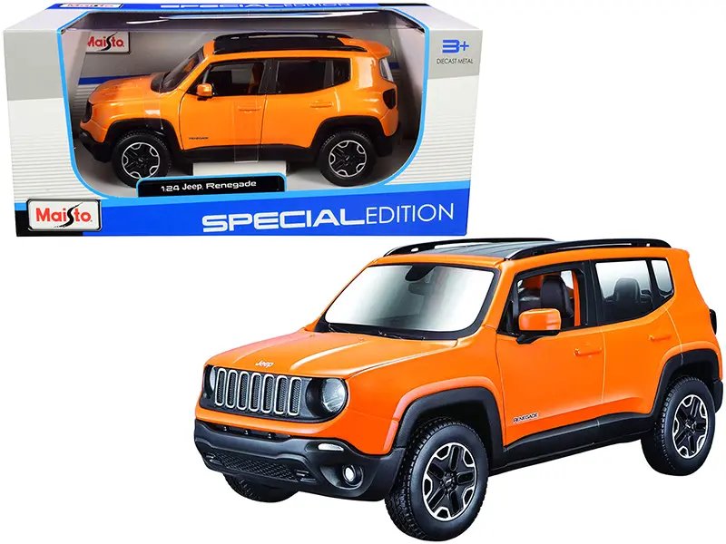 Jeep Renegade Orange Metallic Special Edition 1/24 Diecast Model by Maisto