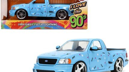 1999 Ford F-150 SVT Lightning Diecast Truck 1/24 Light Blue 'I Love the 1990s' by Jada