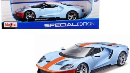 2017 Ford GT Blue with Orange Stripe Special Edition 1/18 Diecast Model by Maisto