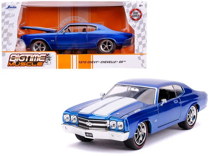 Diecast Model Cars wholesale toys dropshipper drop shipping 1970 Chevrolet Chevelle SS Candy Blue White Stripes Bigtime Muscle 1/24 Jada 31450 drop shipping wholesale drop ship drop shipper dropship dropshipping toys dropshipper diecast drop shipper 1970 Chevrolet Chevelle SS Candy Blue Diecast Model 1/24 by Jada - Bigtime Muscle