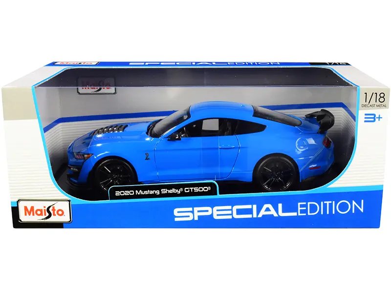 2020 Ford Mustang Shelby GT500 Light Blue 1/18 Diecast Model by Maisto – Special Edition