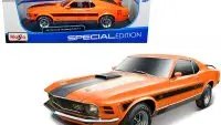 1970 Ford Mustang Mach 1 428 Twister Special Diecast Model 1/18 by Maisto – Orange & Black Stripes