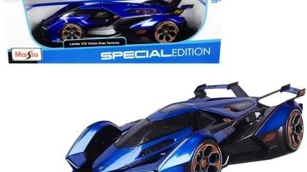 Stunning Lamborghini V12 Vision Gran Turismo Blue Metallic 1/18 Diecast Model by Maisto