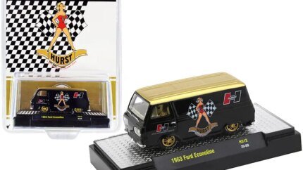 Limited Edition 1963 Ford Econoline Van "Hurst" 1/64 Diecast Model by M2 Machines - Black & Gold, Only 5500 Worldwide