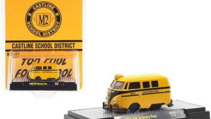 Limited Edition 1960 Volkswagen Delivery Van School Bus Yellow 1/64 Diecast Model by M2 Machines