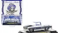 Limited Edition 1973 Chevrolet Custom Deluxe 10 Pickup Truck Diecast - Dia De Los Muertos Design by M2 Machines