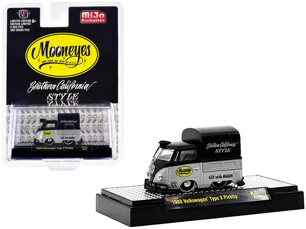 Limited Edition 1960 Volkswagen Type 2 Pickup Truck Diecast Model – Mooneyes SoCal Style by M2 Machines
