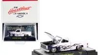 Limited Edition 1980 Chevrolet Silverado Diecast Model - White with Blue Flames by M2 Machines