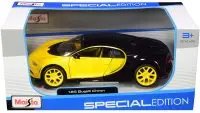 Stunning Bugatti Chiron Yellow & Black 1/24 Diecast Model Car by Maisto
