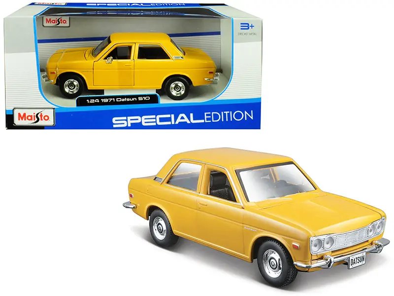 1971 Datsun 510 Yellow “Special Edition” 1/24 Diecast Model Car by Maisto