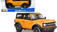 2021 Ford Bronco Badlands Special Edition 1/24 Diecast Model by Maisto - Orange Metallic & Black Top