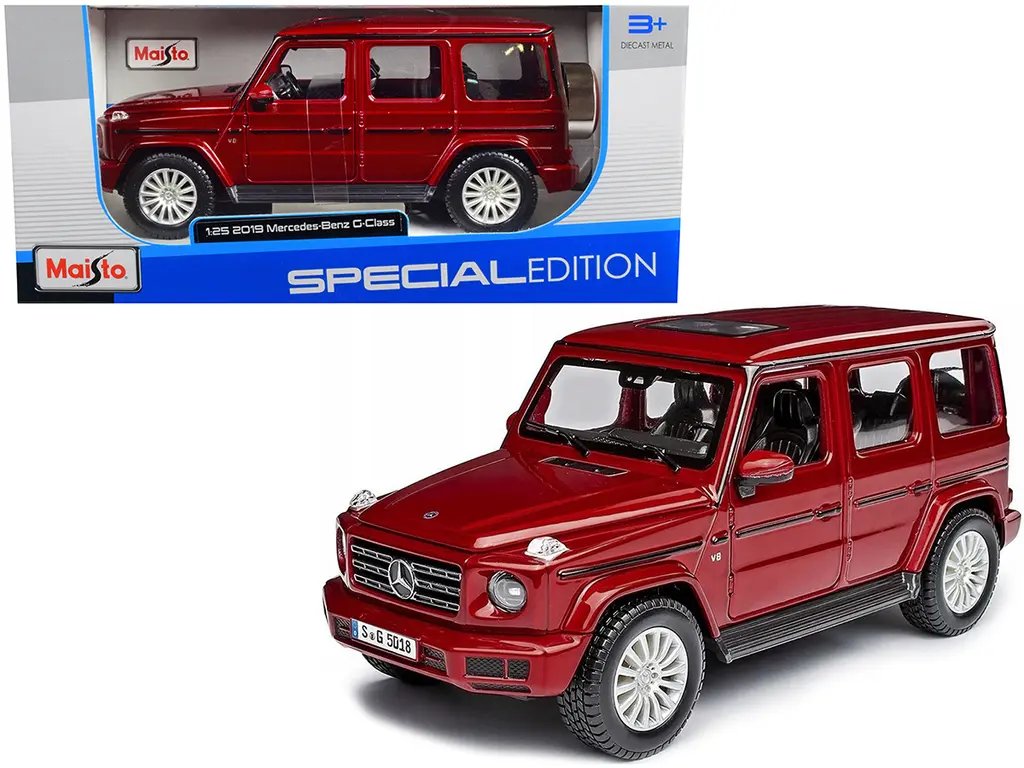 2019 Mercedes-Benz G-Class Red Metallic 1/25 Diecast Model Car with Sunroof by Maisto
