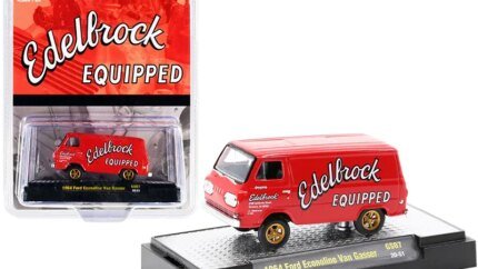1964 Ford Econoline Van Gasser Bright Red Edelbrock 1/64 Diecast Model by M2 Machines - Limited Edition