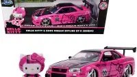 2002 Nissan Skyline GT-R R34 Pink Metallic with Hello Kitty Diecast 1/24 Model by Jada