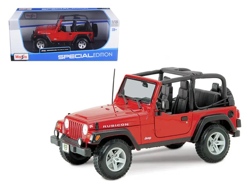 Jeep Wrangler Rubicon Red 1/18 Diecast Model Car by Maisto – Perfect Collectible for Enthusiasts