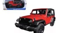 2014 Jeep Wrangler Willys Red 1/18 Diecast Model Car by Maisto - Collectible Off-Road Icon