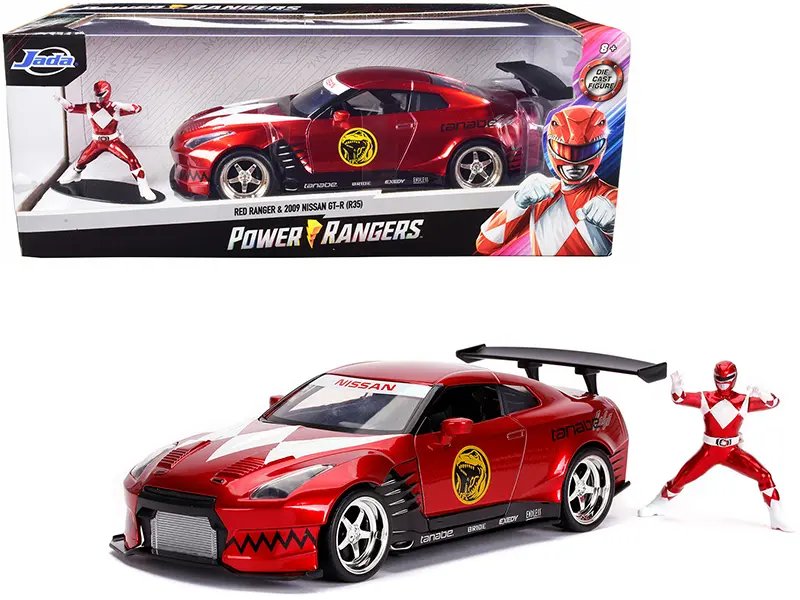 2009 Nissan GT-R R35 Candy Red with Red Ranger Diecast Figurine 1/24 Model by Jada