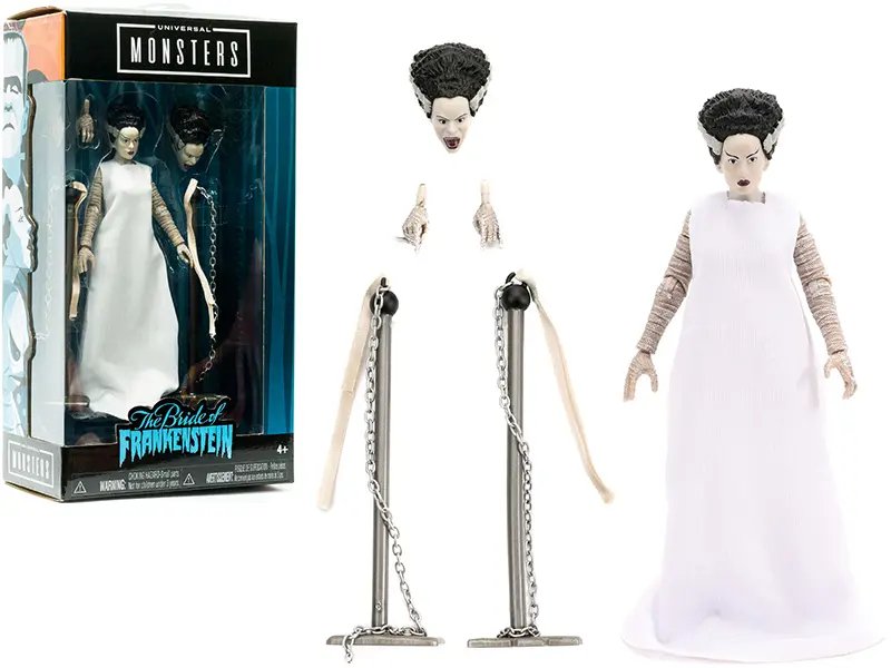 The Bride of Frankenstein 6″ Moveable Figurine with Chains and Alternate Head and Hands “Universal Monsters” Series by Jada